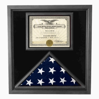 Flag and Document Display Case - Fit 5" x 8" flag., , The Military Gift Store, Flag and Document Display Case