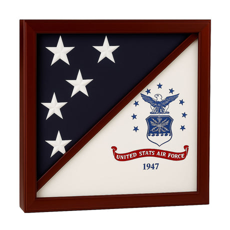 2 Flags Display Case - Air Force Flag and American Flag, , The Military Gift Store, Burial Flag Case (42)