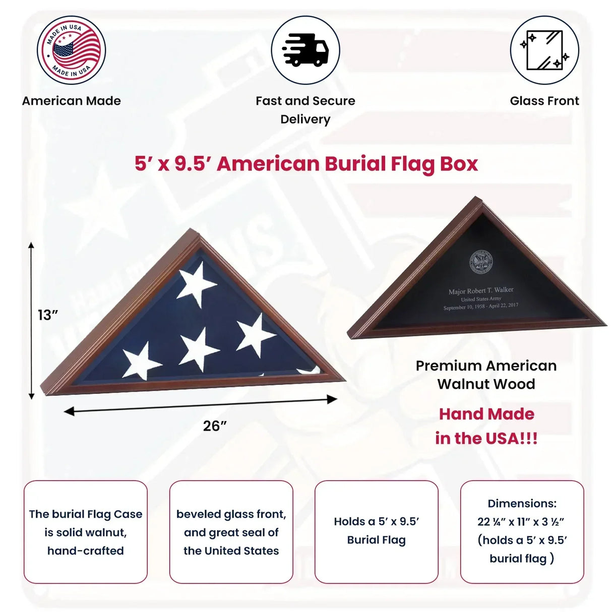 American Burial Flag Box., , The Military Gift Store, Burial Flag Cases