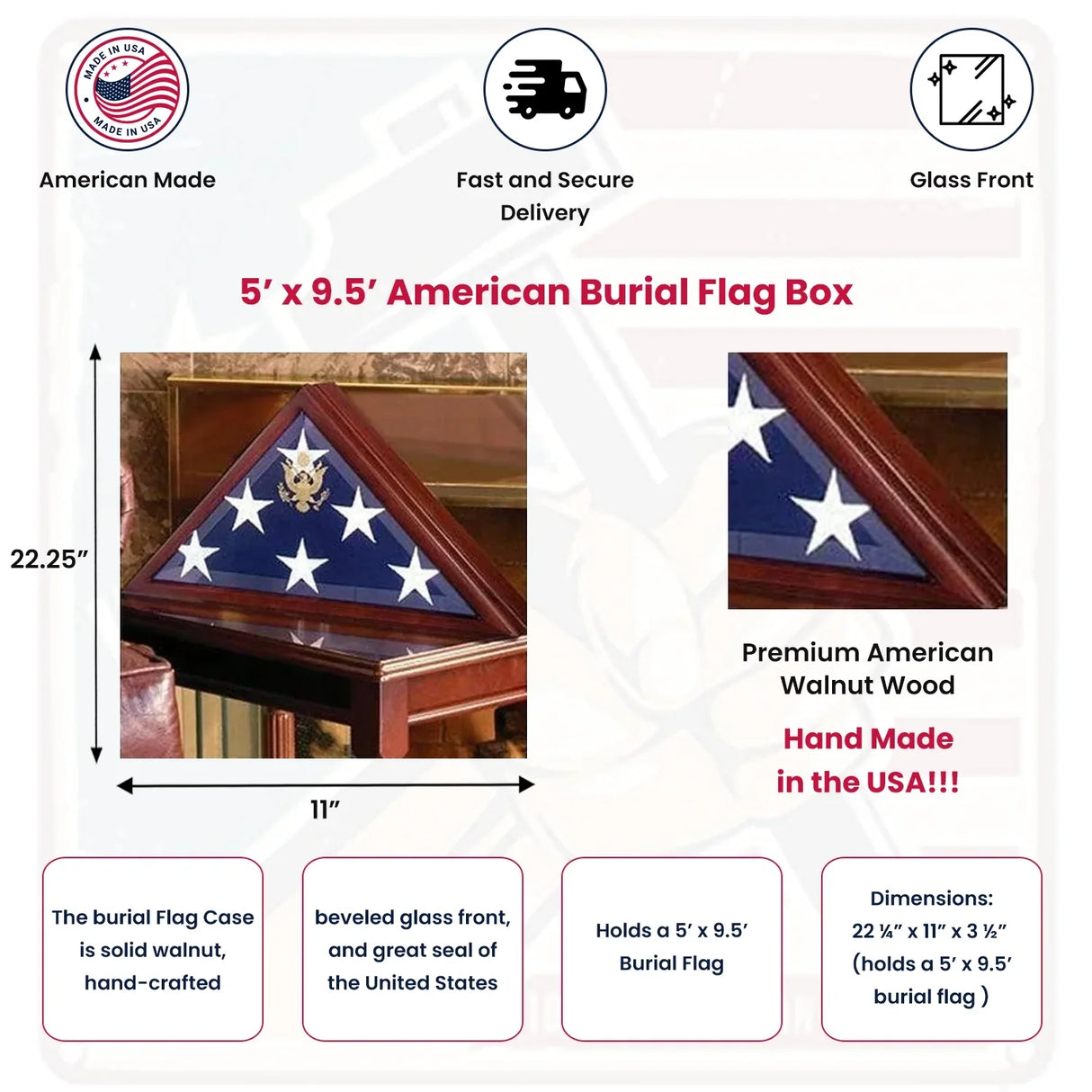 American Flag display case, Flag Case for Burial Flag, American Flag display case, Flag Case for Burial Flag., The Military Gift Store, Burial Flag Cases