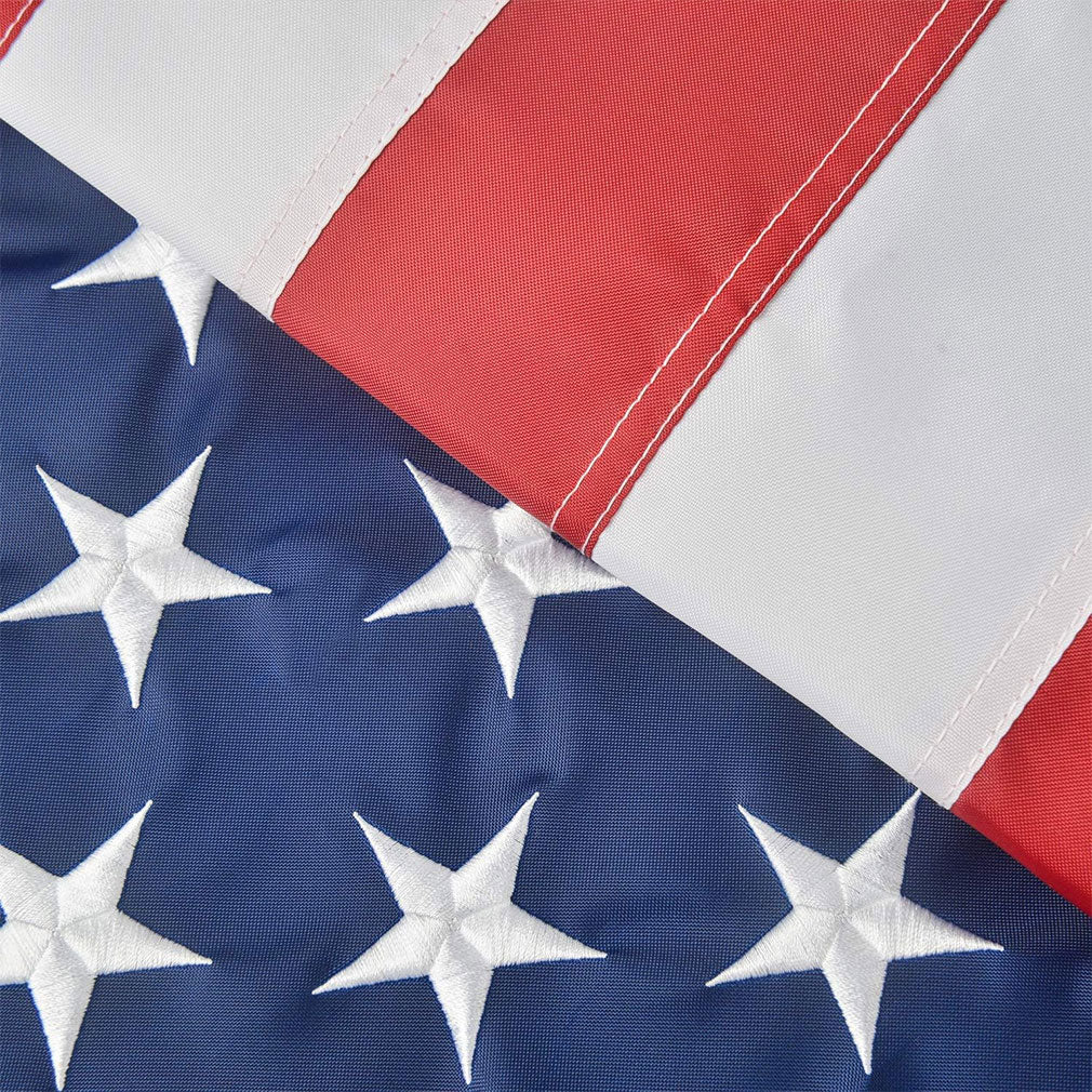 American Flag 8x10 Ft, Large American Flags for Outside, US USA Flag with Oxford Nylon Material, Vivid Color, Sewn Stripes, Brass Grommets, Embroidered Stars, Perfect for Indoor/Outdoor High Wind Use, American Flag 8x10 Ft, Large American Flags for Outside, The Military Gift Store, Pre Folded American Flags