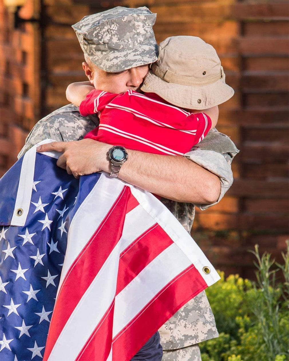 American Flag 8x10 Ft, Large American Flags for Outside, US USA Flag with Oxford Nylon Material, Vivid Color, Sewn Stripes, Brass Grommets, Embroidered Stars, Perfect for Indoor/Outdoor High Wind Use, American Flag 8x10 Ft, Large American Flags for Outside, The Military Gift Store, Pre Folded American Flags