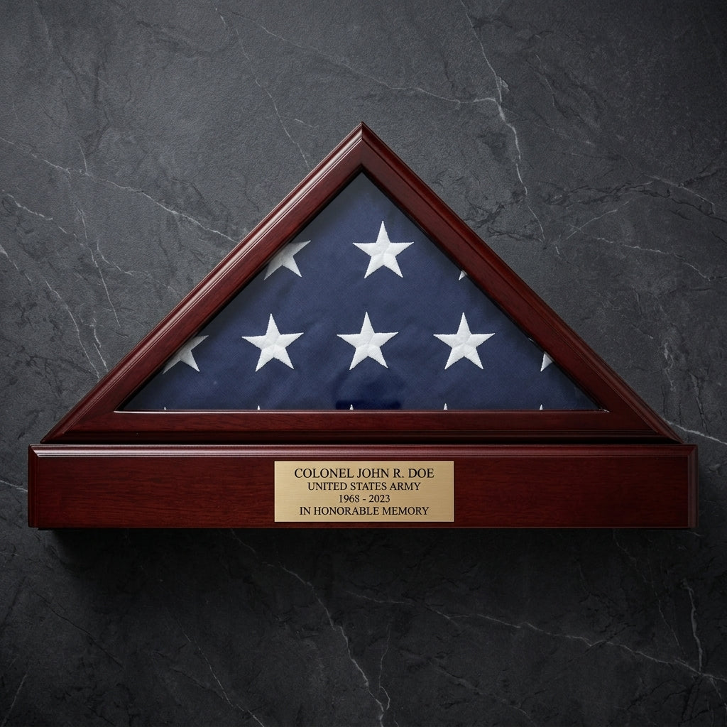 Flag Box, Flag Pedestal Box, Flag Boxes - Cherry or Oak Material., , The Military Gift Store, Flag And Pedestal Display Cases