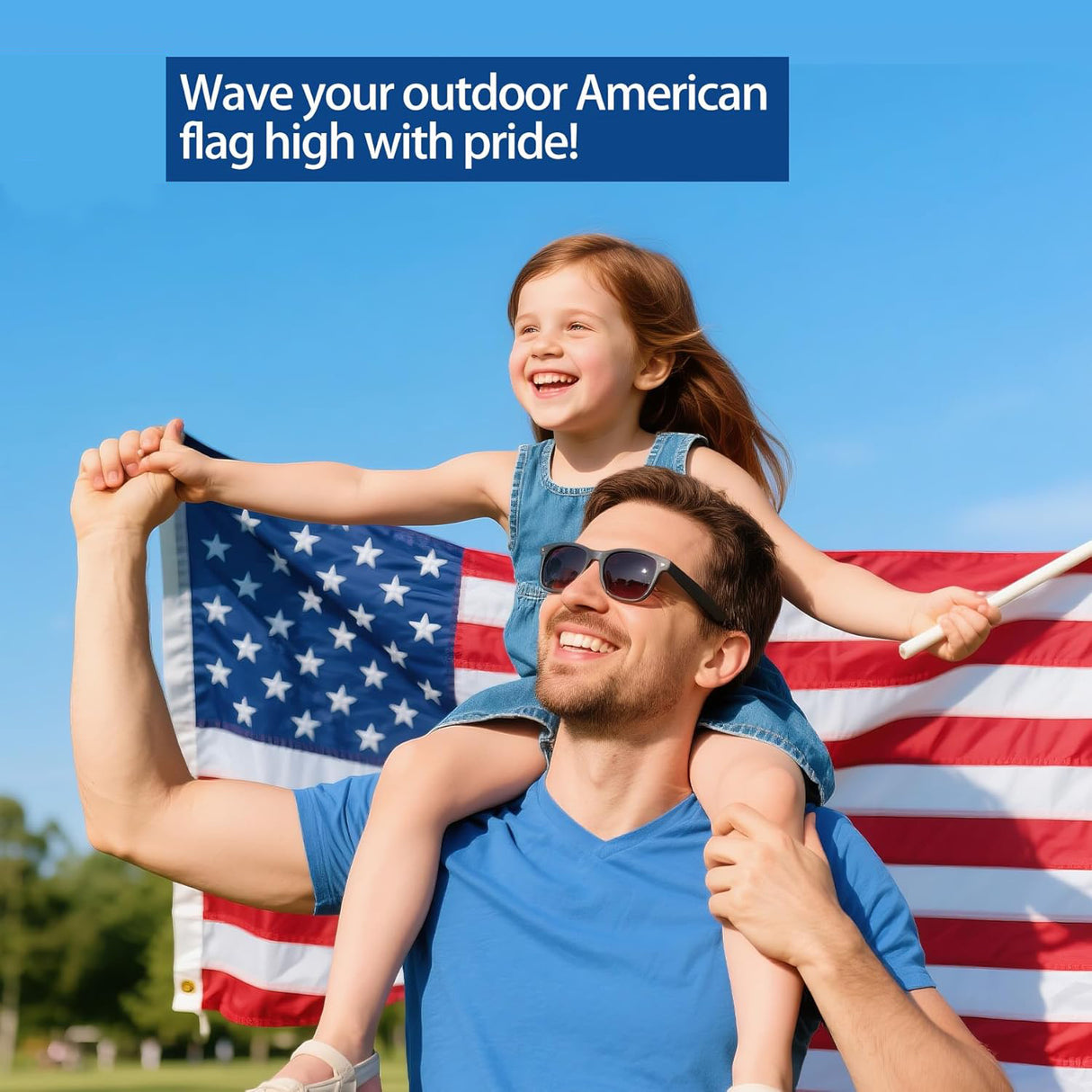 Sturdy American Flag 4x6 Ft Outdoor Heavy Duty, Made in USA American Flags, Non Fading American Flags for Outside 4x6, Embroidered American Flag, America Flags Best High Wind all Weather US Flag, Indestructible America Flag and Embroidered Stars, Sturdy American Flag 4x6 Ft Outdoor Heavy Duty, American Flags, The Military Gift Store, Folded American Flags