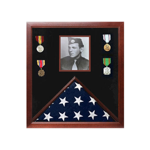 Flag and Document Display Case - Fit 5" x 8" flag., , The Military Gift Store, Flag and Document Display Case