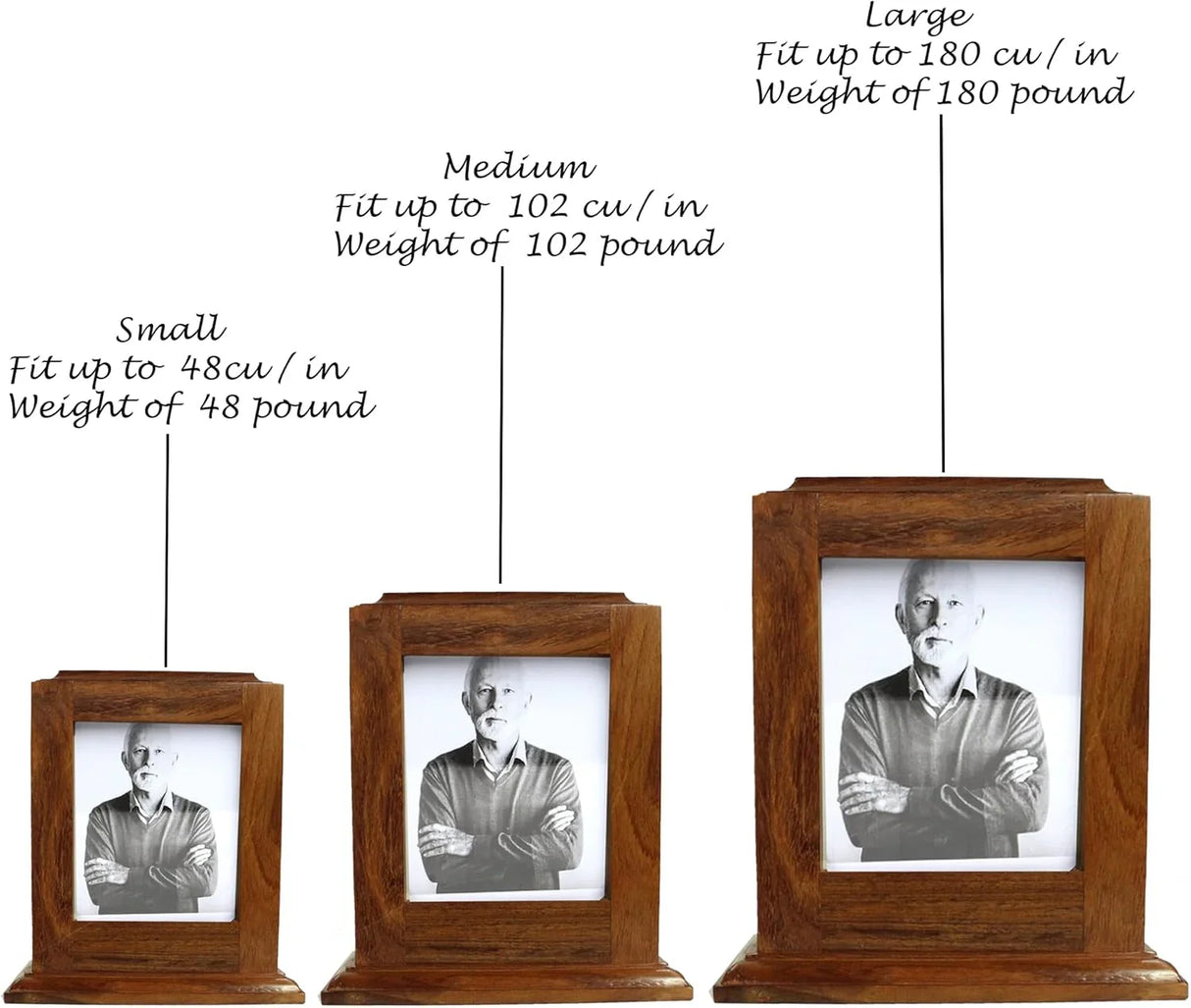 Portrait Urn with Photo Total Size 7"x7"x8", , The Military Gift Store, Army Flag Display Cases (64)