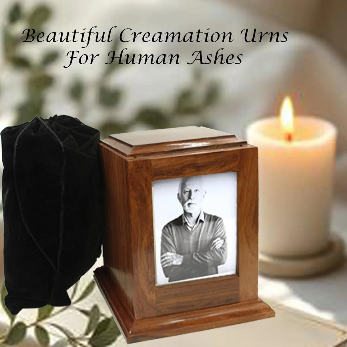 Portrait Urn with Photo Total Size 7"x7"x8", , The Military Gift Store, Army Flag Display Cases (64)