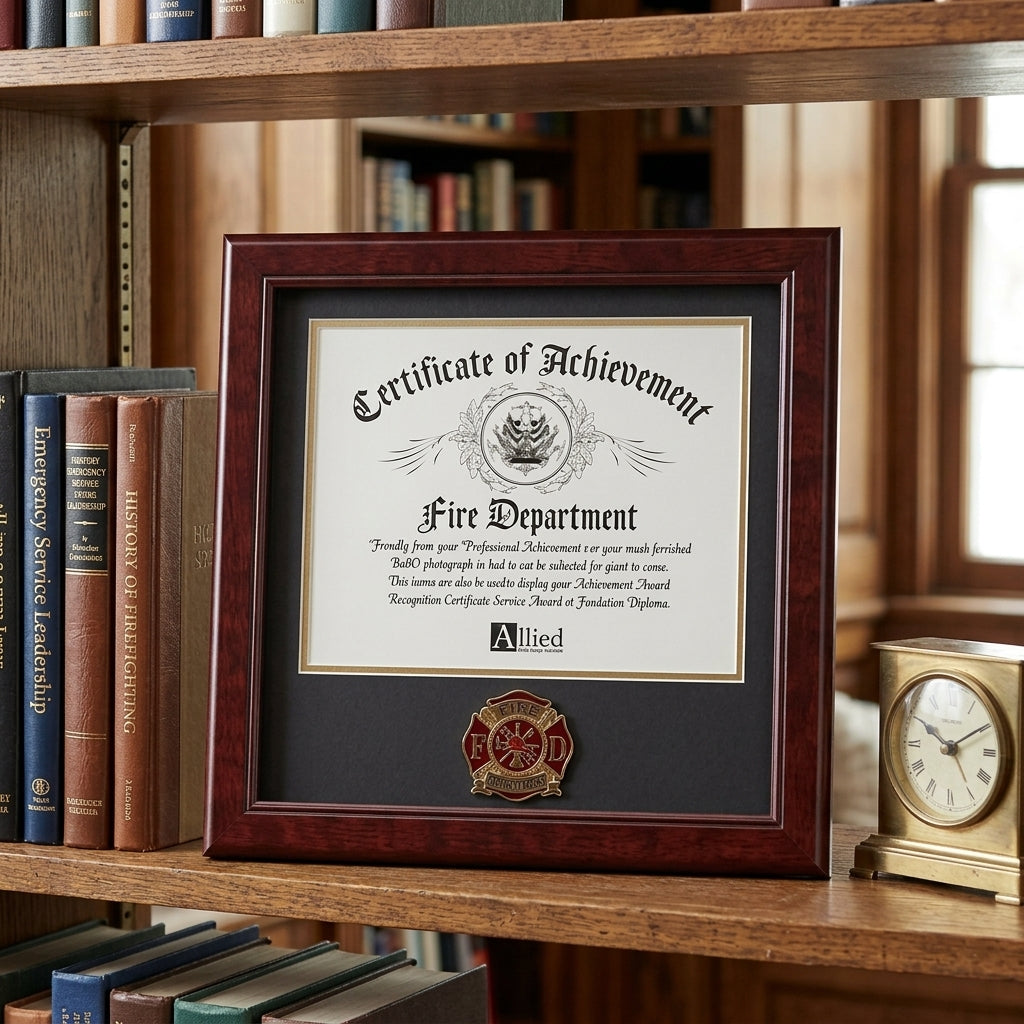 Firefighter Certificate Frame, Firefighter Medallion Frame, Fire Department Certificate Frame, Firefighter Award Frame, Firefighter Recognition Frame, Firefighter Appreciation Gift, Firefighter Service Award, Firefighter Retirement Gift, 8 x 10 Certificate Frame, Firefighter Plaque Frame, Firefighter Memorial Frame, Firefighter Achievement Frame, Firefighter Display Frame, Fire Department Award Frame, First Responder Certificate Frame, Firefighter Keepsake Frame, Firefighter Gift