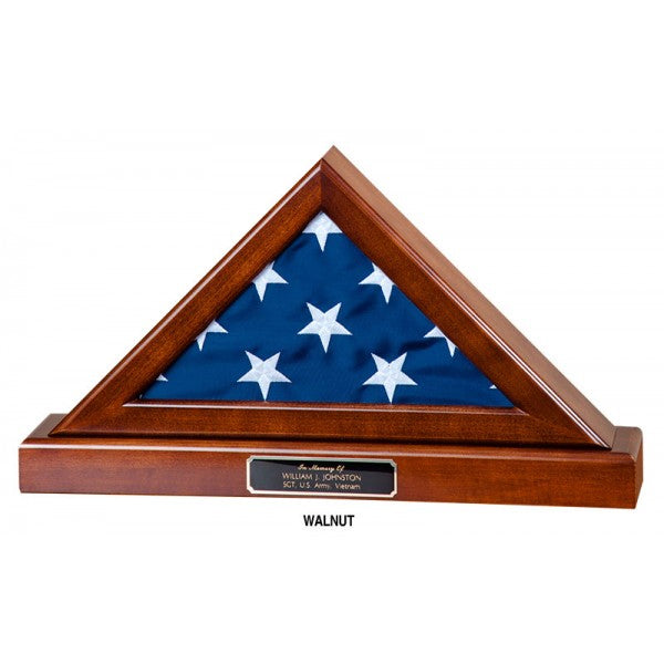 Flag and base display case for 3x5 flag, Flag and base – great military gift for a 3x5 flag, Flag and pedestal display case