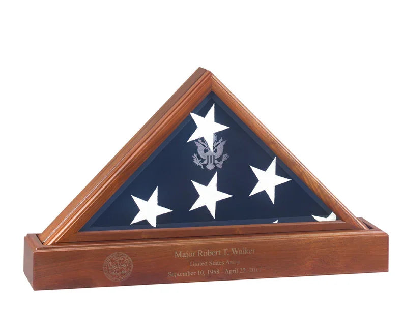 Officers Flag Display Case AND Pedestal for 5ft x 9.5ft Flag Case, , The Military Gift Store, Burial Flag Case