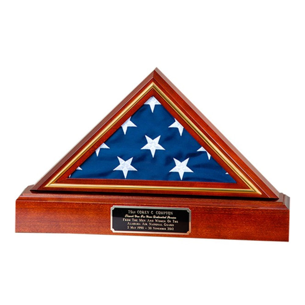 Flag and Base display case, American Flag and Pedestal Display Frame, , The Military Gift Store, Flag And Pedestal Display Cases