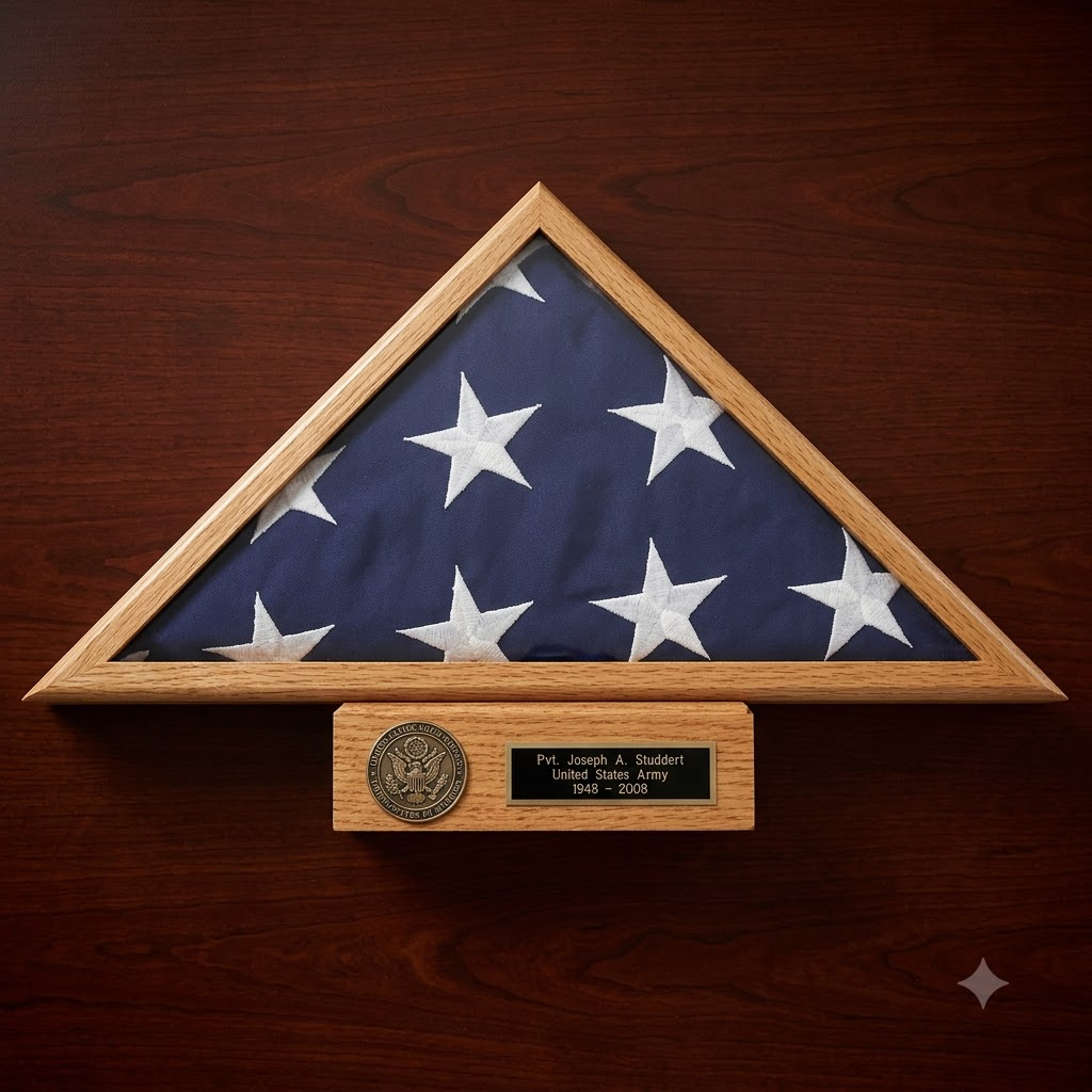 Oak Pedestal For Flag Case, , The Military Gift Store, Flag And Pedestal Display Cases