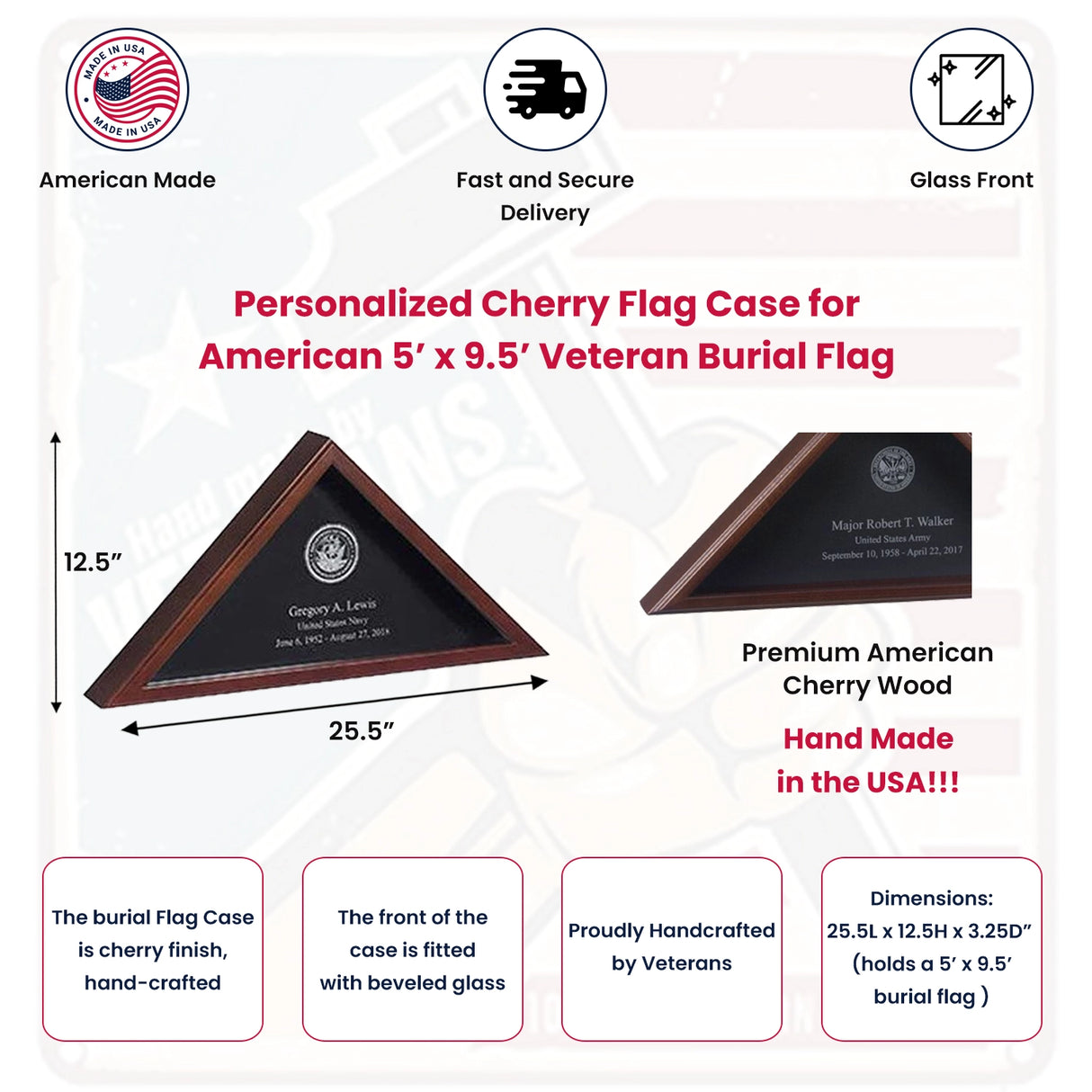 Personalized Flag Display Case, , The Military Gift Store, Personalized Flag Display Case