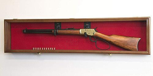 Single rifle display case, Rifle wall mount display cabinet, UV protected gun display case, Single gun display rack, Firearm display cabinet with UV protection, Single rifle wall display case with glass, UV protected rifle display cabinet for home, Wall-mounted gun display case with lock, Wooden single rifle display rack with UV protection, Handcrafted firearm display case for collectors