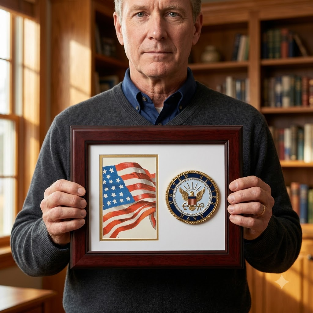 United States Navy Vertical Picture Frame by Flags Connections, , The Military Gift Store, Awards Display Cases, Awards Display Frames (62)