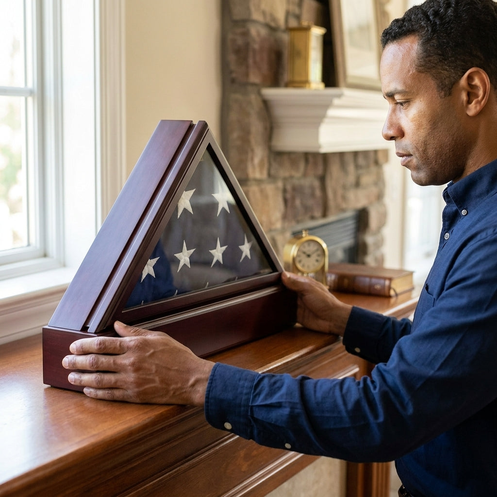 Flag Connections Officers Flag Display Case for 5ft x 9.5ft Flag and Optional Pedestal, Officers Flag Display Case for 5ft x 9.5ft Flag and Optional Pedestal, The Military Gift Store, Flag Case, Burial Flag Shadow Case, Flag display ->Flag Display Case and Pedestal (24)