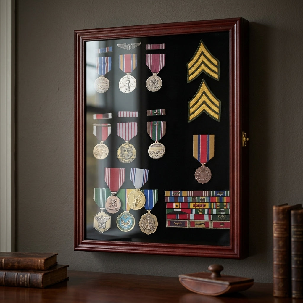 Military Medal Display Case, Military Display Cabinet, Military Shadow Box, Military Memorabilia Display Case, Medal Display Cabinet, Wall Display Case, Military Awards Display Case, Military Pin Display Case, Military Patch Display Case, Military Badge Display Case, Veteran Medal Display Case, Military Keepsake Display, Military Insignia Display Case, Military Collection Display Cabinet, Wall-Mounted Medal Display, Glass Display Cabinet for Medals, Military Award Display Frame