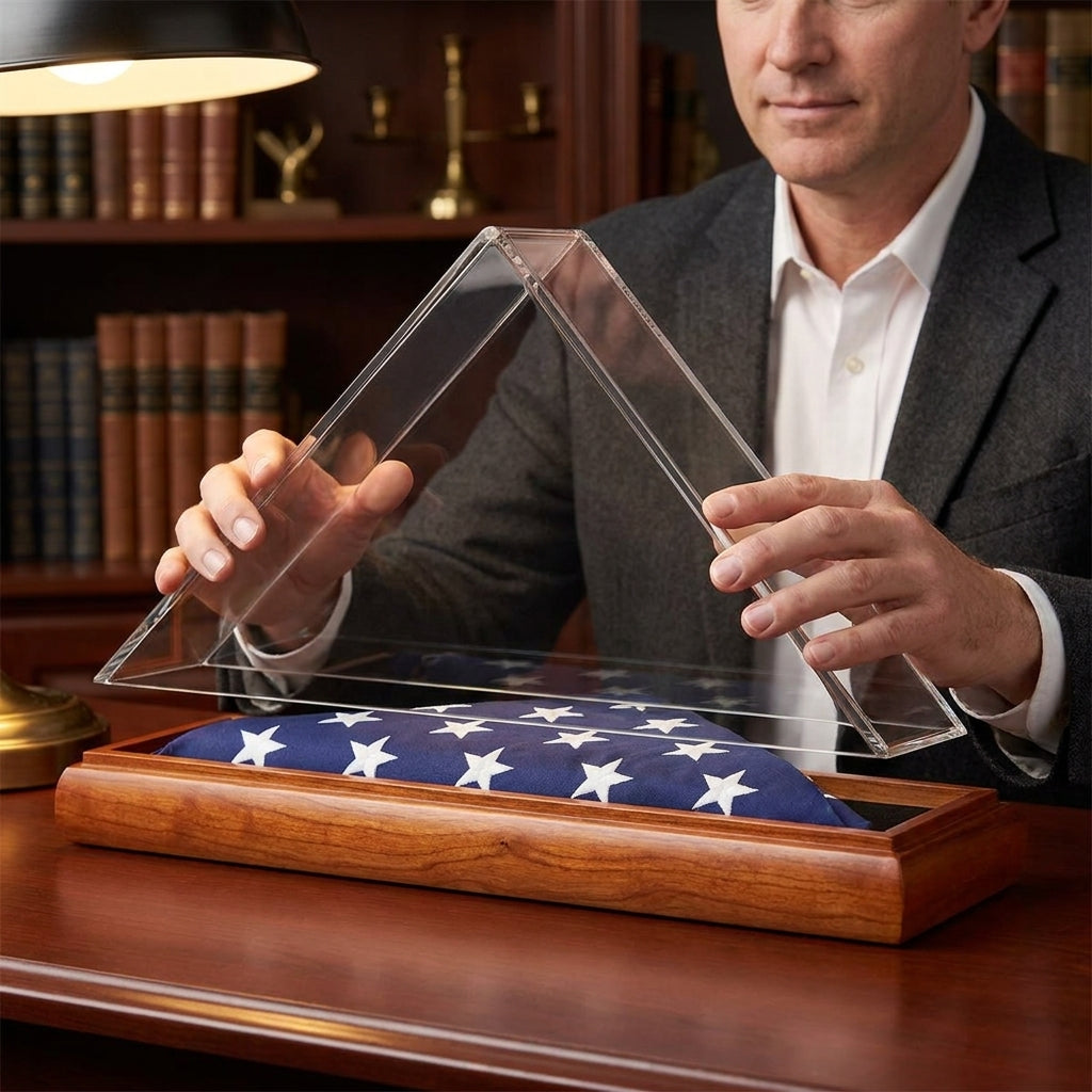 Cherry Wood Flag Display Case, Flag Display Case with Acrylic Cover, Clear Acrylic Flag Display Case, American Flag Display Case, Wooden Flag Display Case, Cherry Flag Display Case, Military Flag Display Case, Veteran Flag Display Case, Memorial Flag Display Case, Flag Shadow Box, Folded Flag Display Case, USA Flag Display Case, Flag Display Cabinet, Patriotic Flag Display Case, Solid Wood Flag Case, American Flag Frame, Flag Preservation Case, Folded Flag Display Box, Military Shadow Box