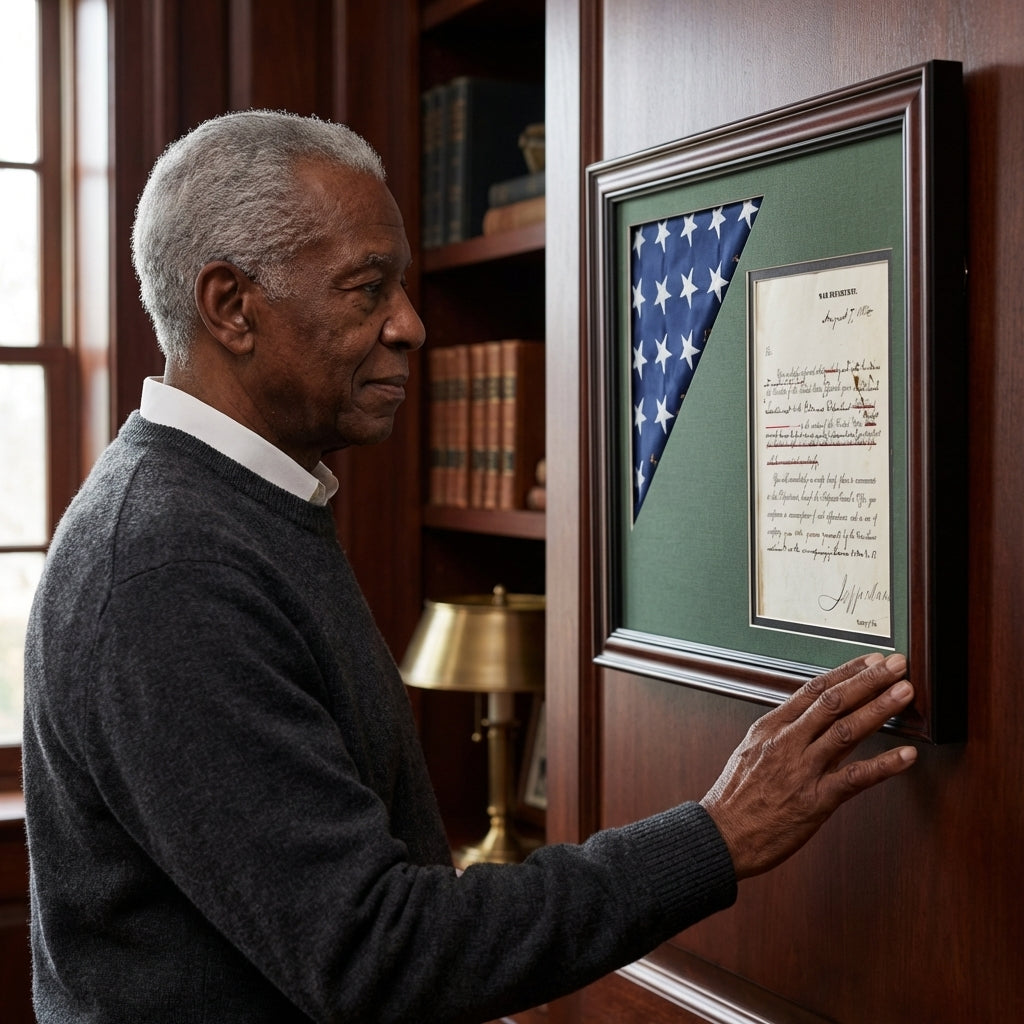 Black Shadow Box for 3' x 5' Flag with Document Holder, Black Flag Shadow Box with 8.5 x 11 Certificate Frame, 3x5 Flag Shadow Box Black Finish, Black Flag and Document Shadow Box Display Case, Military Flag Shadow Box Black with Certificate Holder, Burial Flag Shadow Box Black Finish, black wood shadow box flag and document display case, black finish flag shadow box with glass front, solid wood black shadow box with 8.5 x 11 frame, deep black shadow box for folded flag and certificate, dual display black f