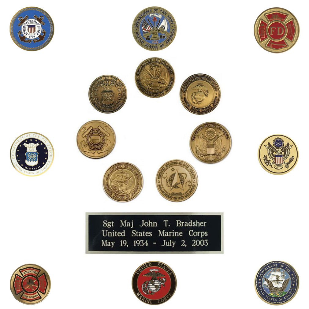 Combo of Medal and Name Plate, , The Military Gift Store, Display Case Accessories