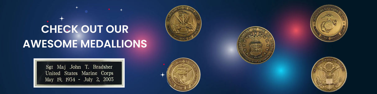 Combo of Medal and Name Plate, , The Military Gift Store, Display Case Accessories