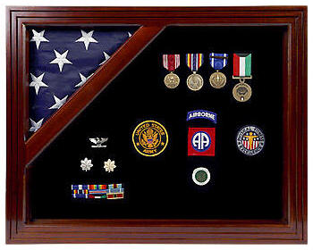 American Corner flag and medal display case - Fit for 3' x 5', American Corner flag and medal display case., The Military Gift Store, Flag Medals Display Case, flag medal display frame, flag medal display shadowbox