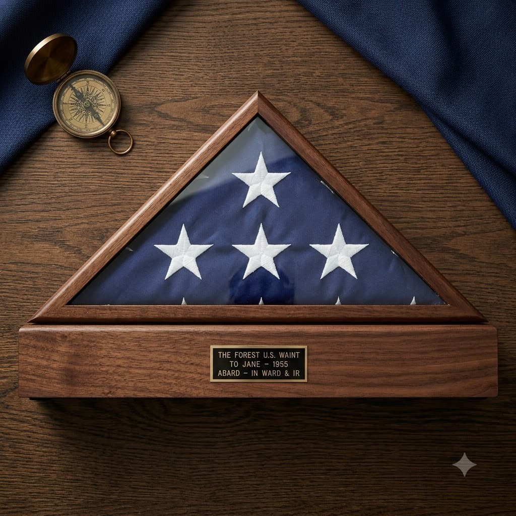 Wood Pedestal, Pedestal For a Flag case, , The Military Gift Store, FLAG PEDESTAL BOX