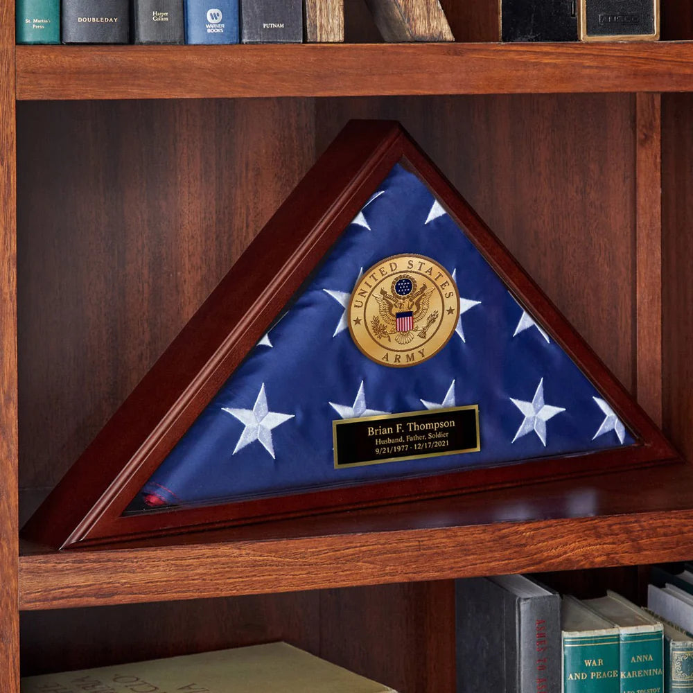 Personalized Cherry Flag Case Gift for Army Soldier - Made in USA, Personalized Cherry Flag Case Gift for Army Soldier, The Military Gift Store, Burial Flag display cases