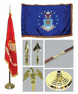 Flag Connections Air Force 4ft x 6ft Flag, Telescoping Flagpole, Base, and Tassel, Air Force 4ft x 6ft Flag, Telescoping Flagpole, Base, and Tassel, The Military Gift Store, Flagpole Kits, Flagpoles, Flag Pole Parts (4)