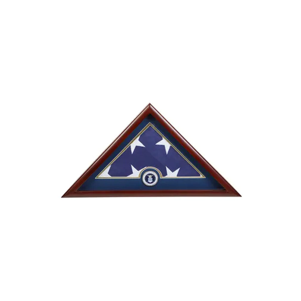 US Flag Display Case with Air Force Medallion - The Military Gift Store