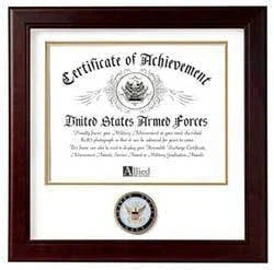 United States Navy Certificate of Achievement Frame, , The Military Gift Store, Picture Frame