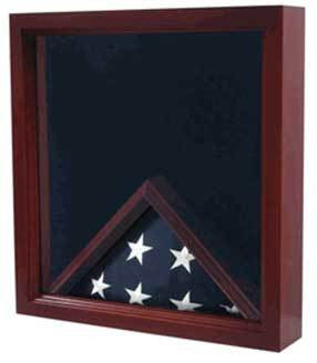 Large Flag and Medal Display Case Can Fit Burial Flag - Cherry, , The Military Gift Store, Flag Case
