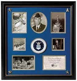 United States Air Force Medallion 7 Picture Collage Frame with Stars, , The Military Gift Store, Air Force flag display cases, Air force Retirement Shadow Boxes (61)