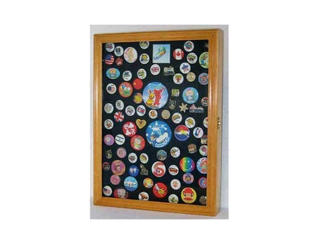 Collector Medal/Lapel Pin Display Case Holder Cabinet Shadow Box - Oak - The Military Gift Store