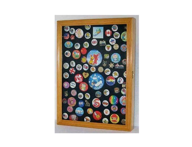 Collector Medal/Lapel Pin Display Case Holder Cabinet Shadow Box - Oak - The Military Gift Store