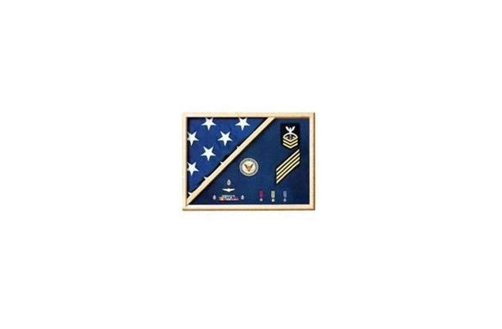 Flag Display Case American Flag Box Burial Flag Case - Oak, , The Military Gift Store, American Flag Frames (43)