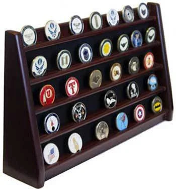 5 Rows Shelf Challenge Coin Holder Display Casino Chips Holder, , The Military Gift Store, Challenge COIN DISPLAY STANDS - Coin Display Rack
