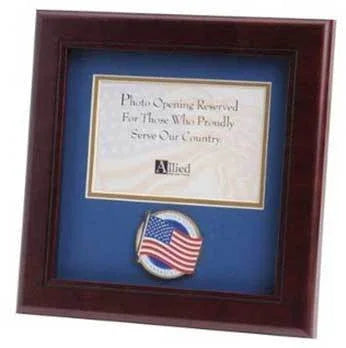 American Flag Medallion Landscape Picture Frame 4 by 6, , The Military Gift Store, Military Frames, Military Medal and Photo Frames