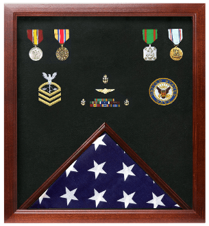 Military Flag and Medal Display Case - 5x9.5 military U.S. flag, , The Military Gift Store, American Flags- High Quality American Discounted Flags (2)