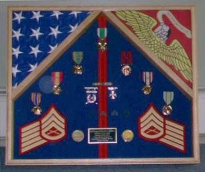 Flag Connections Marine Corps, 2 Flag Shadow Box Display Case - Oak, , The Military Gift Store, American Flags- High Quality American Discounted Flags (2)
