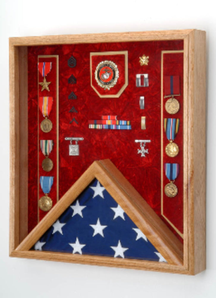 Marine Corps Flag Display Case - Shadow Box., , The Military Gift Store, Flag Display Cases For 3'X5' Flag