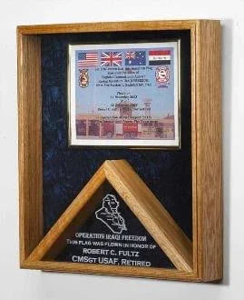 Military certificate and Flag Case - Flag Shadow Box., , The Military Gift Store, Flag and Medal Display Cases