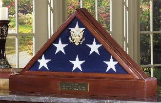 Large Flag Display case for 5 x 9.5 Flag - Cherry Burial Flag, , The Military Gift Store, Casket Flag display Cases