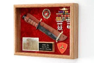 Knife Display Case With Oak/Walnut Material, , The Military Gift Store, Knife Cases