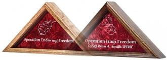 Operation Enduring Freedom - Flag Case, , The Military Gift Store, Triangle flag display