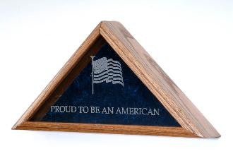 Large Flag Display Case Includes Engraved Emblem
