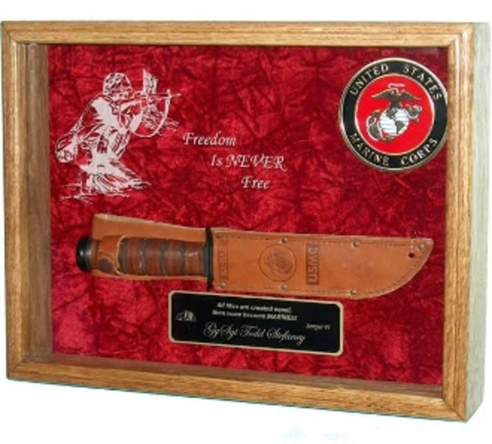 Knife Display Case., , The Military Gift Store, Flag and a knife
