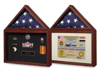 Capitol Flag Presentation Case with Display Shadow Box - 3'x5' flag, , The Military Gift Store, Flag and Document Display Case