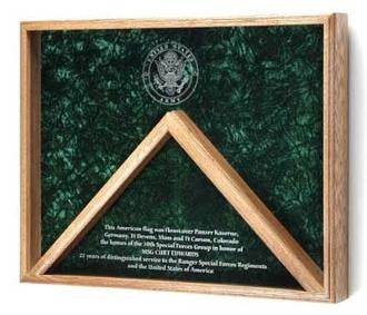 Deluxe Combo Awards, Flag Display Case - Solid Oak, , The Military Gift Store, Personalized Flag Display Case