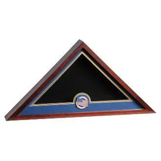 Mahogany Flag Display Case., , The Military Gift Store, Medallion Flag Display Case